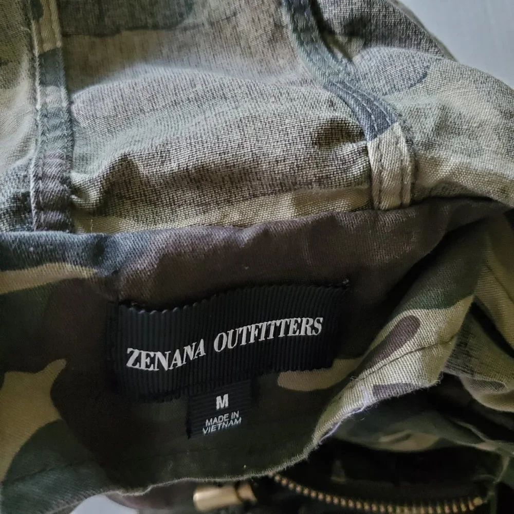 Zenana Outfitters Camouflage Utility Vest with Hood
